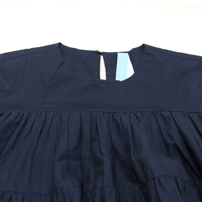 × TOMORROWLAND 別注 ソリマン ティアードドレス / SOLIMAN ワンピース 長袖 クルーネック 膝丈 フレア Aライン コットン