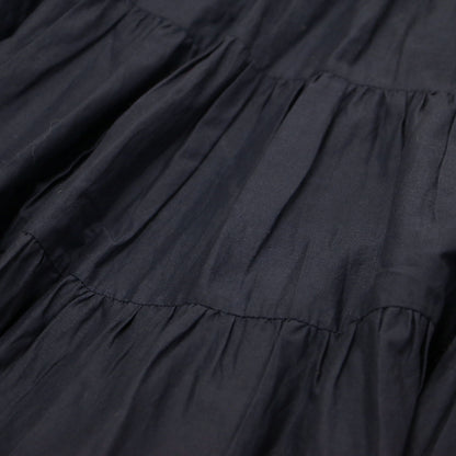 × TOMORROWLAND 別注 ソリマン ティアードドレス / SOLIMAN ワンピース 長袖 クルーネック 膝丈 フレア Aライン コットン