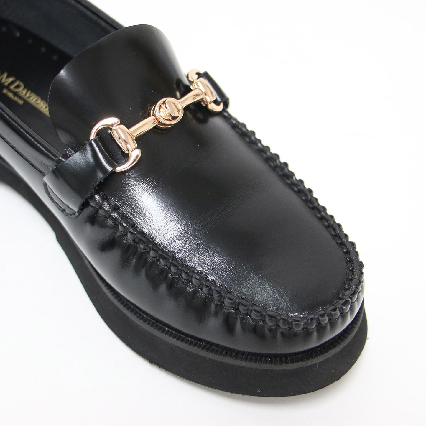 25秋冬 厚底 ビットローファー / フラット ラウンドトゥ ギャザー 本革