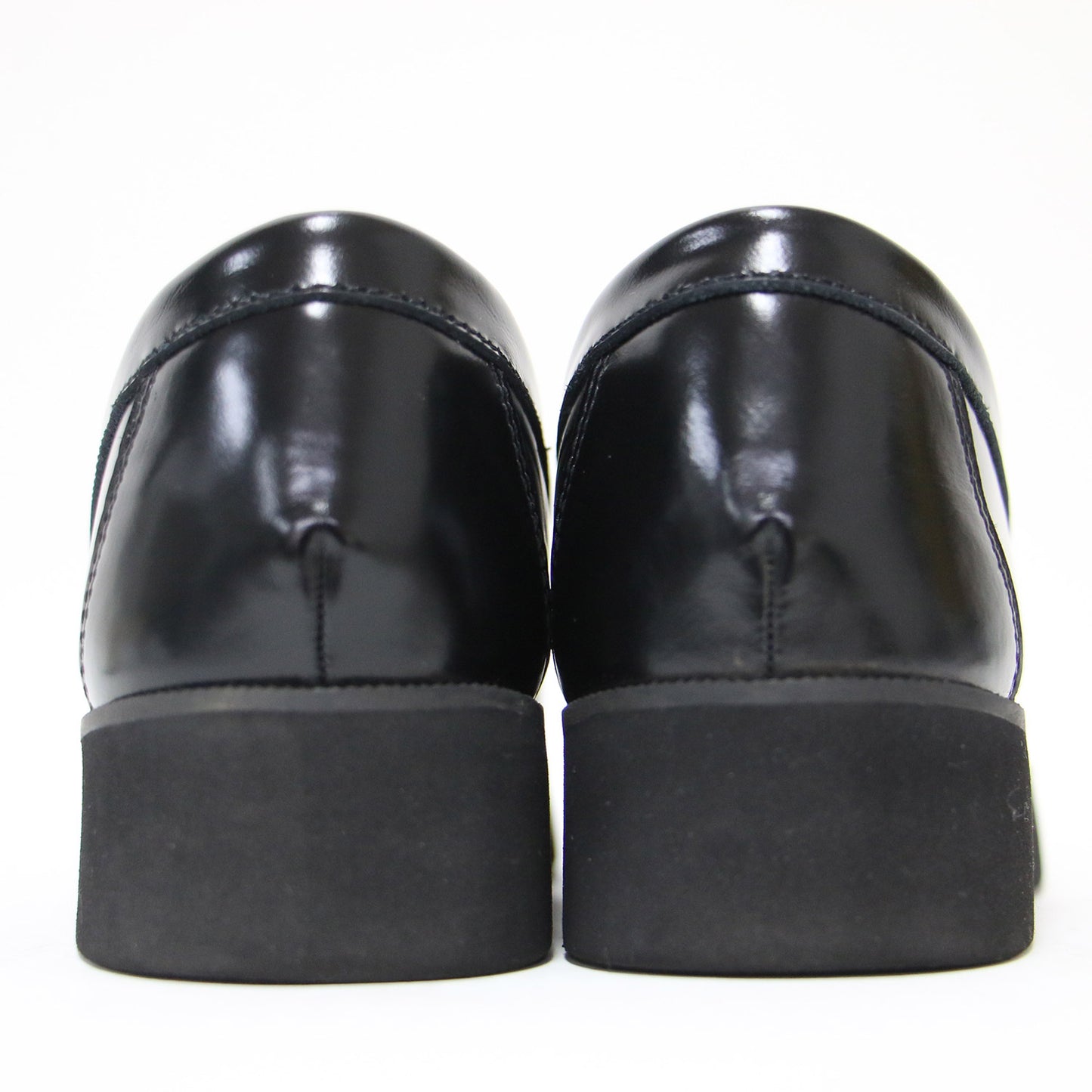 25秋冬 厚底 ビットローファー / フラット ラウンドトゥ ギャザー 本革