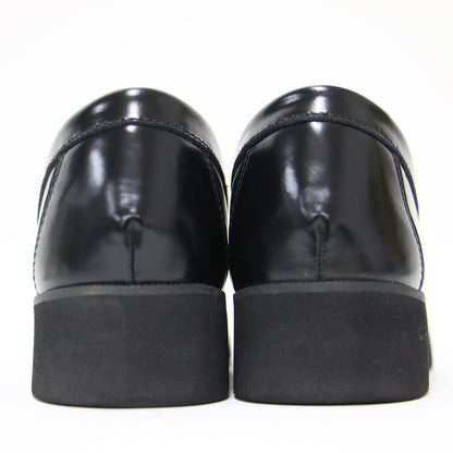 25秋冬 厚底 ビットローファー / フラット ラウンドトゥ ギャザー 本革