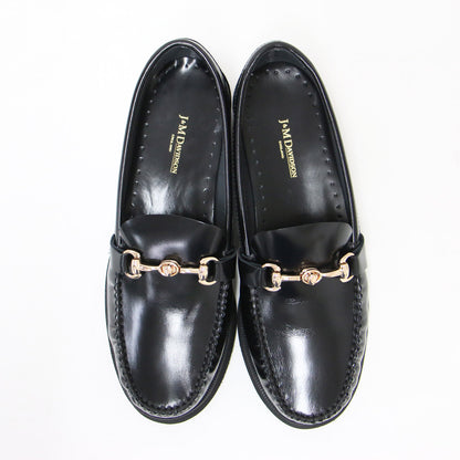 25秋冬 厚底 ビットローファー / フラット ラウンドトゥ ギャザー 本革