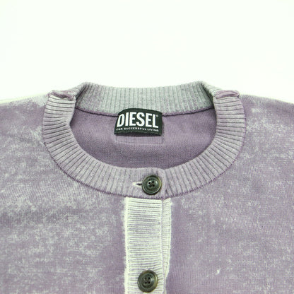 クルーネック クロップド カーディガン / M-CAROLINA ニット 長袖 ワイド ハイゲージ コットン