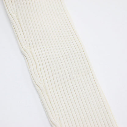 23春夏 ダブルジップ リブニット カーディガン / M-Oira Maglia セーター Vネック 長袖 コンパクト ストレッチ