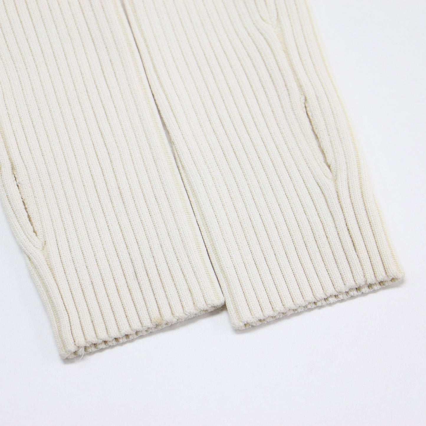23春夏 ダブルジップ リブニット カーディガン / M-Oira Maglia セーター Vネック 長袖 コンパクト ストレッチ