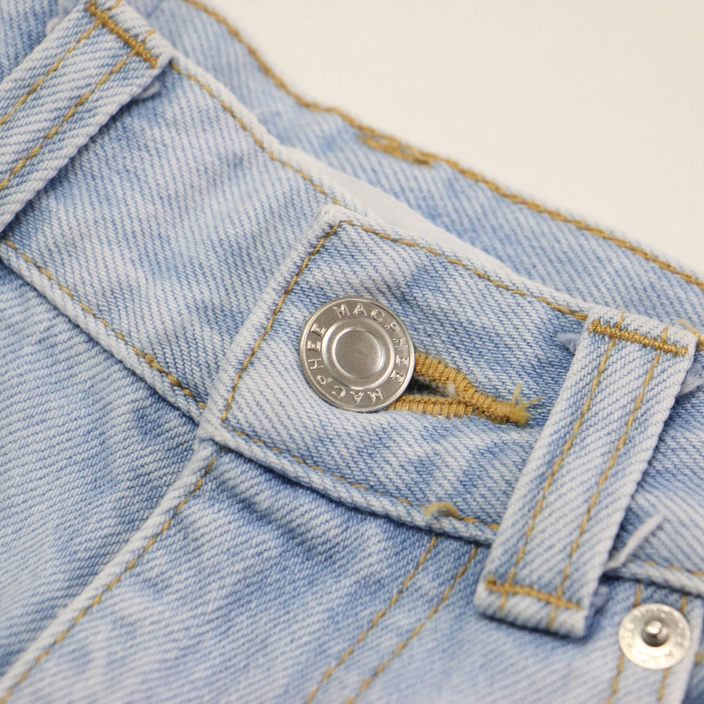 デニム ワイド ストレートパンツ / 5ポケット ハイウエスト ナノバブル加工