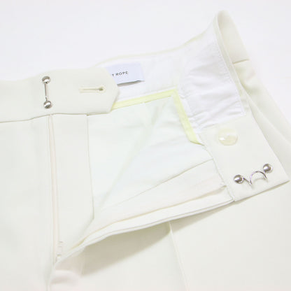 22春夏 ハーフパンツ / ハイウエスト ストレート ピンタック カシメホック ウォッシャブル