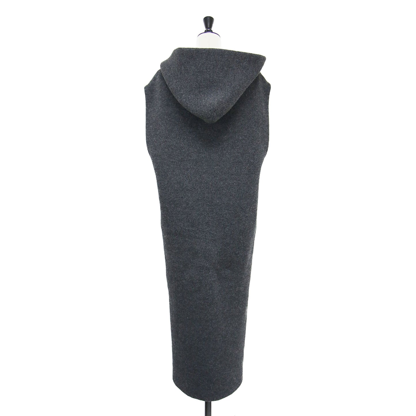 フード付き ロング ニットジレ / AIRY INRAY HOODIE LONG GILET ベスト ストレート ウール
