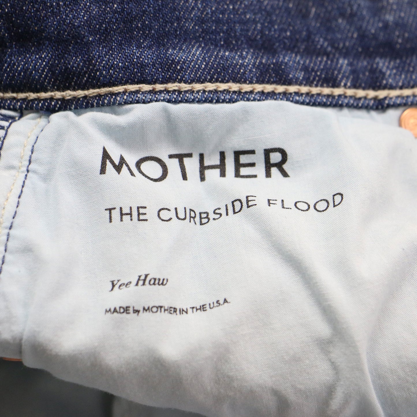 カーブサイド フラッドバレルジーンズ / THE CURBSIDE FLOOD Yee Haw ダメージ加工 ボタンフライ ウォッシャブル コットン