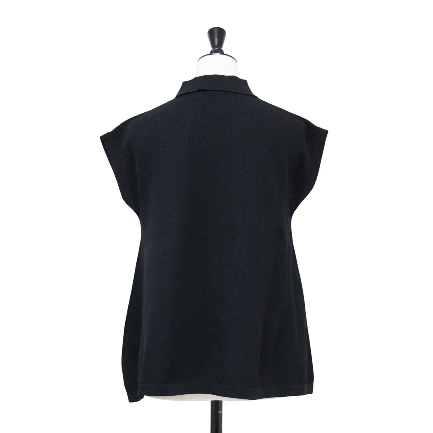 × Ray BEAMS 別注 フレア ノースリーブ ポロシャツ / カットソー フレンチスリーブ Aライン メッシュ