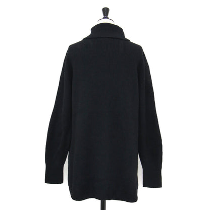 シームレスニット プルオーバー / OLIBIA MOVING RIB 長袖 チュニック丈 タートルネック スリット