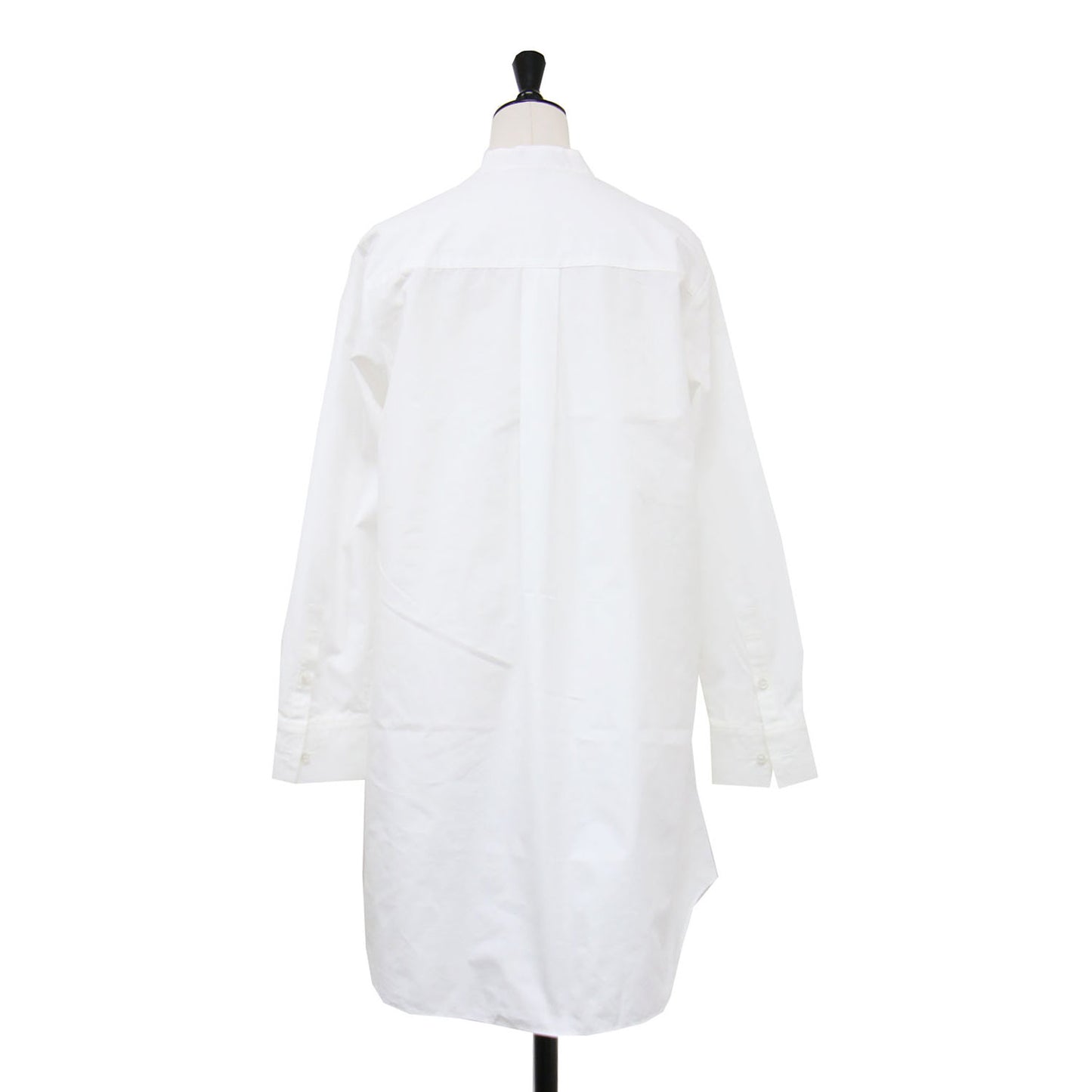 20秋冬 コットンシャーティング オーバーチュニック バンドカラーシャツ / COTTON SHIRTING OVER TUNIC SHIRT B 長袖 ボタンダウン コットン