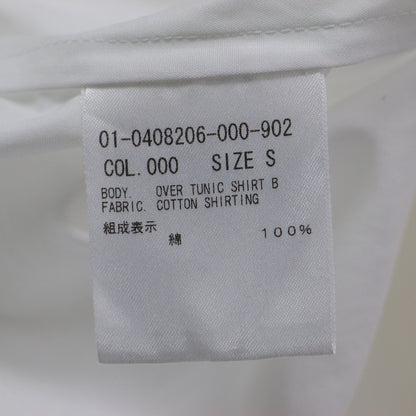20秋冬 コットンシャーティング オーバーチュニック バンドカラーシャツ / COTTON SHIRTING OVER TUNIC SHIRT B 長袖 ボタンダウン コットン