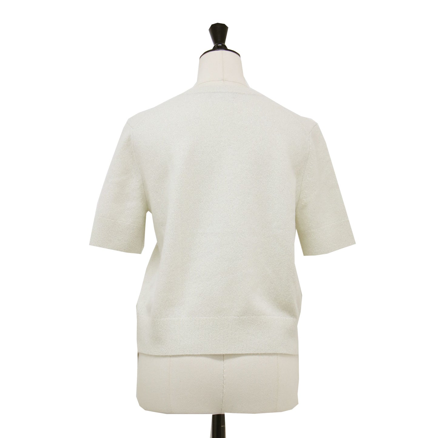 24秋冬 クルーネック ハーフスリーブ ニット / LUREX CHRIS プルオーバー 半袖 ラメ ウール