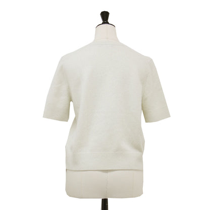 24秋冬 クルーネック ハーフスリーブ ニット / LUREX CHRIS プルオーバー 半袖 ラメ ウール