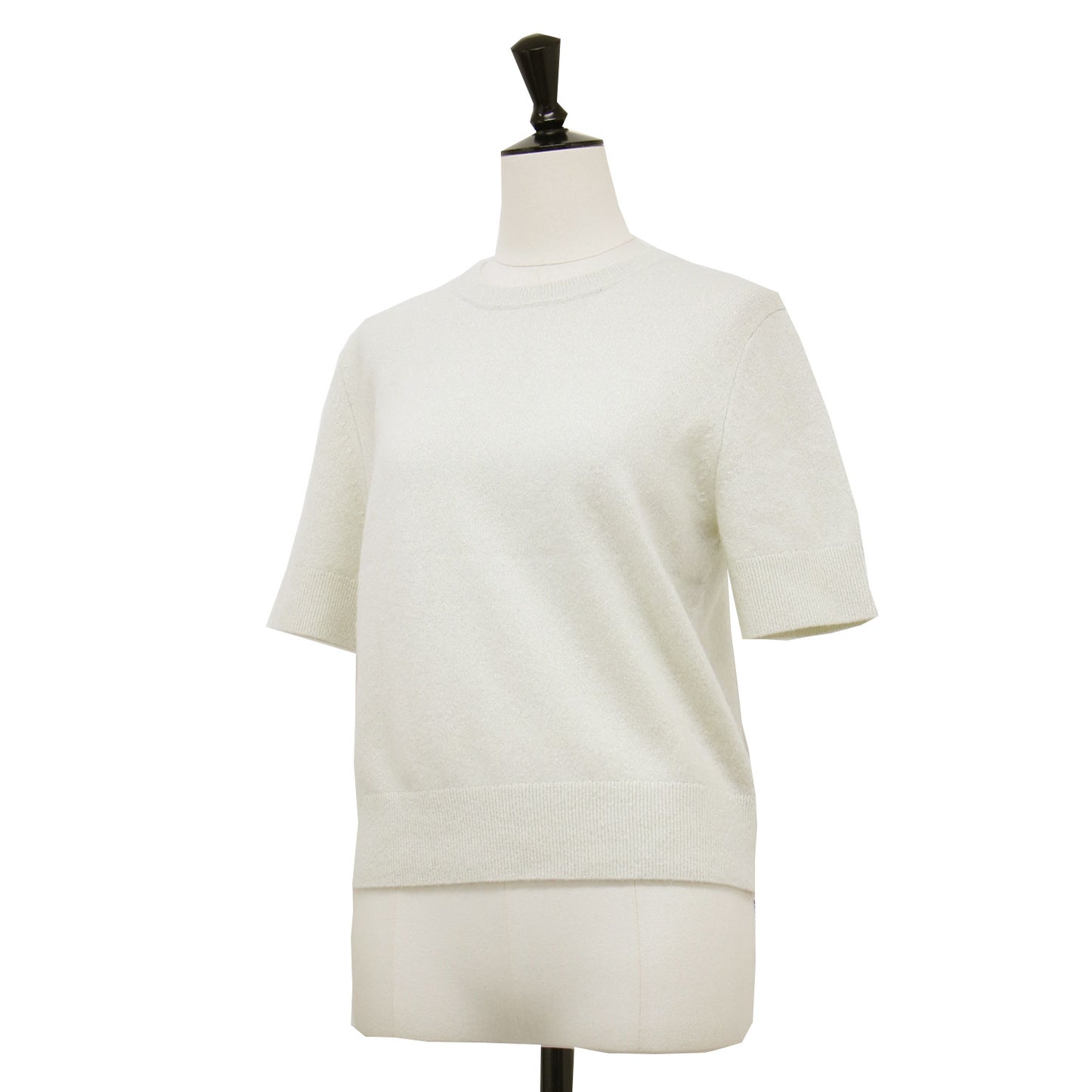 24秋冬 クルーネック ハーフスリーブ ニット / LUREX CHRIS プルオーバー 半袖 ラメ ウール