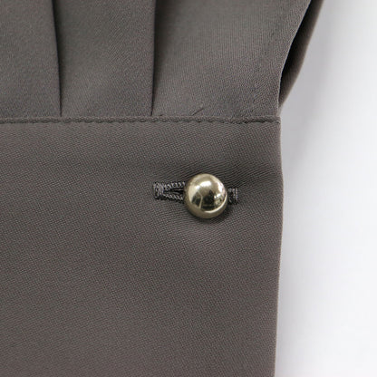 25秋冬 ウォッシャブルダブルサテンスキッパーブラウス / シャツ ドロップショルダー 長袖 オーバーサイズ メタルボタン