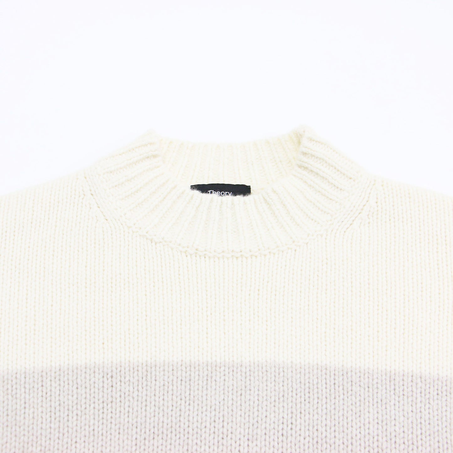 24秋冬 カラーブロック ニット / FELTED WOOL COLOR BLOCK ショート丈 長袖 ハイネック ワイド ウール カシミヤ