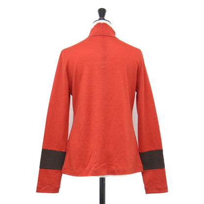 25秋冬 コントラストカラー ハイネック カットソー / 長袖 バイカラー ウール