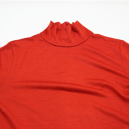 25秋冬 コントラストカラー ハイネック カットソー / 長袖 バイカラー ウール