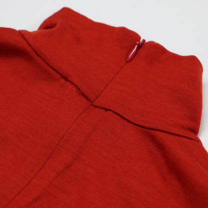 25秋冬 コントラストカラー ハイネック カットソー / 長袖 バイカラー ウール