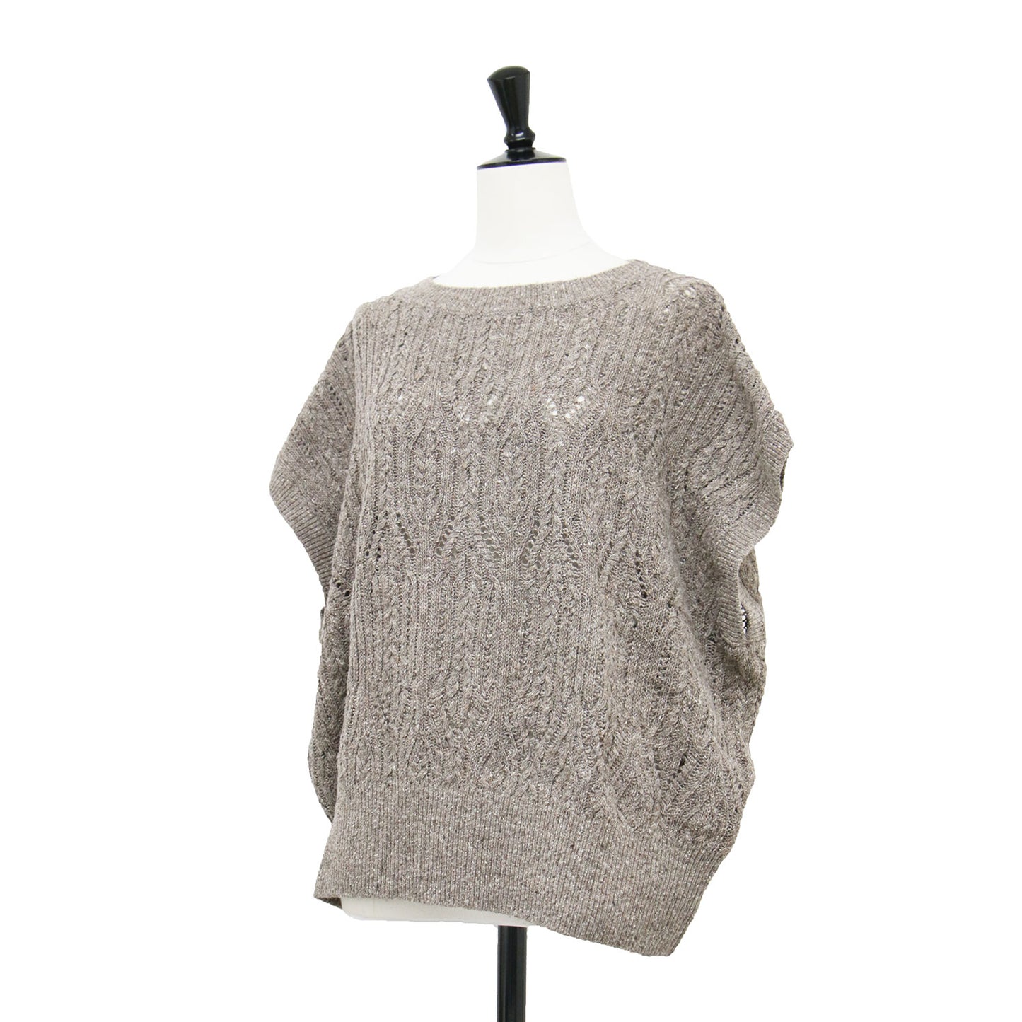 23秋冬 ケーブルネップ ジレ ニット プルオーバー / ベスト ノースリーブ ドロップショルダー ウール シルク