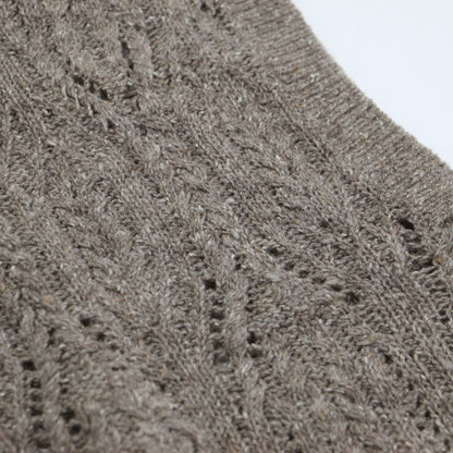 23秋冬 ケーブルネップ ジレ ニット プルオーバー / ベスト ノースリーブ ドロップショルダー ウール シルク