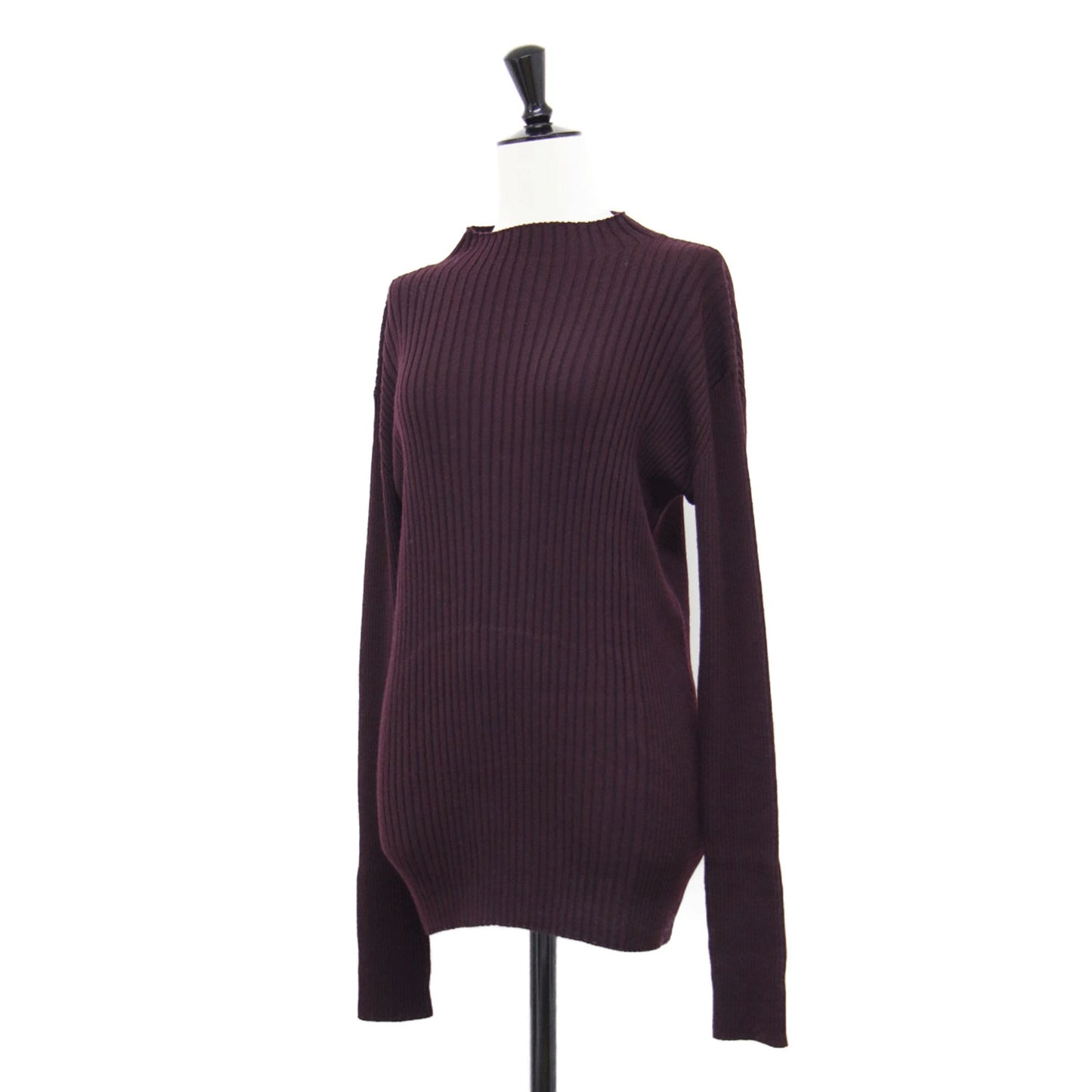 22秋冬 ウール ワイドリブ ボトルネック ニット / プルオーバー 長袖 ハイゲージ コンパクト