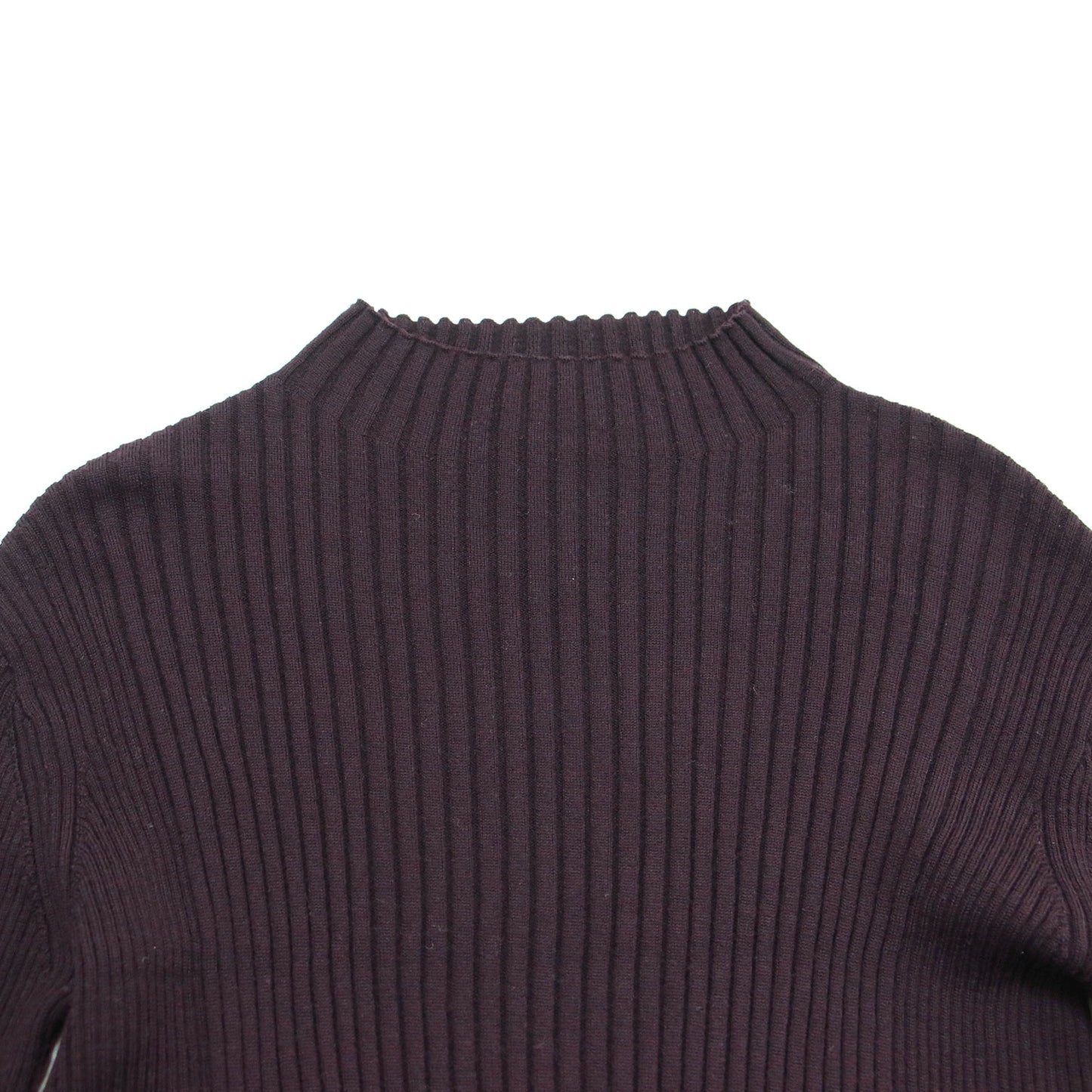 22秋冬 ウール ワイドリブ ボトルネック ニット / プルオーバー 長袖 ハイゲージ コンパクト