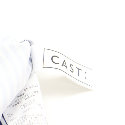 24秋冬 ストライプ バックボタン ブラウス / プルオーバー 長袖 リブ オーバーサイズ ドロップショルダー