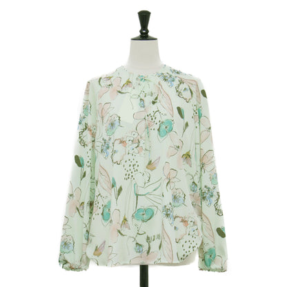 25春夏 ブルームフラワープリント パイピング リボン ブラウス / プルオーバー 長袖 花柄 ラグラン