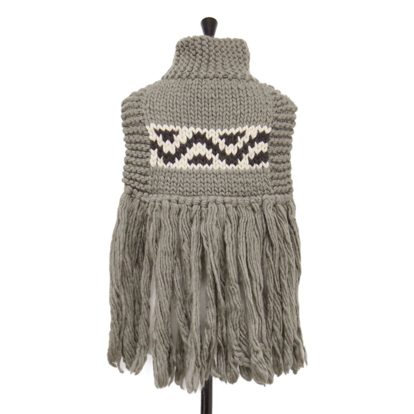 21秋冬 ハイネック カウチンニット ベスト / COWICHAN SWEATER NECK WARMER プルオーバー フリンジ ローゲージ ウール