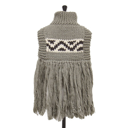 21秋冬 ハイネック カウチンニット ベスト / COWICHAN SWEATER NECK WARMER プルオーバー フリンジ ローゲージ ウール
