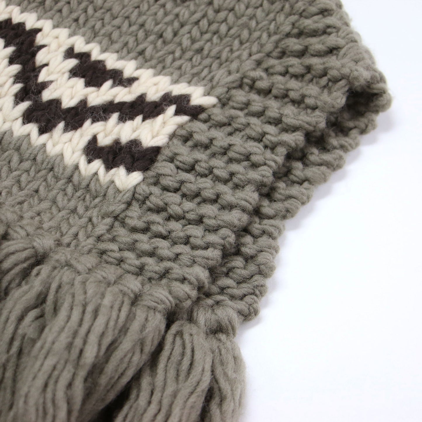 21秋冬 ハイネック カウチンニット ベスト / COWICHAN SWEATER NECK WARMER プルオーバー フリンジ ローゲージ ウール
