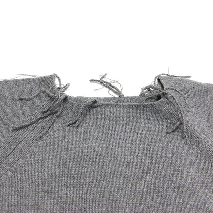 25秋冬 フレイドヘム ニット プルオーバー / 5G FRAYED HEM SWEATER 長袖 コンパクト フリンジ 天竺編み ウール