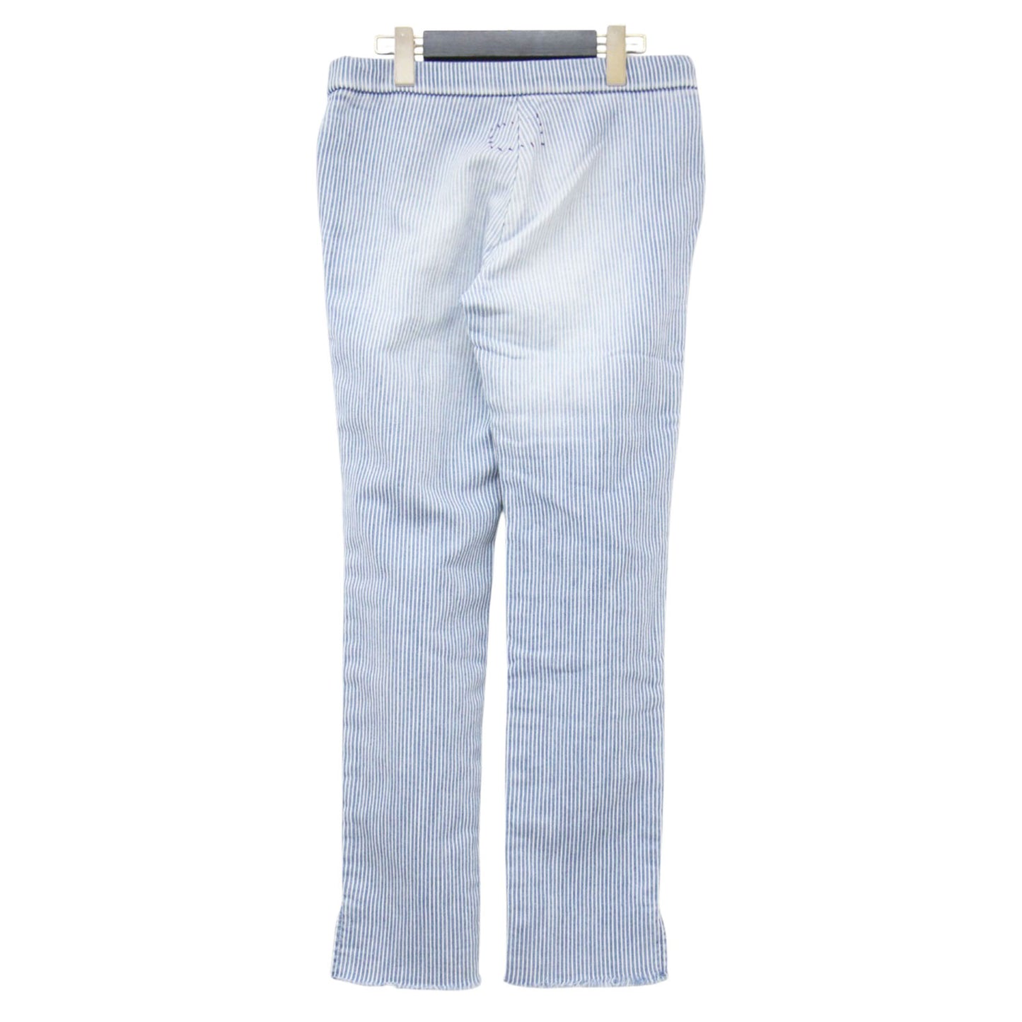 ダメージ加工 ヒッコリー裏毛パンツ / R.H.VINTAGE イージーパンツ フルレングス ウエストゴム ドローコード ストライプ ストレッチ ステッチ カットオフ コットン