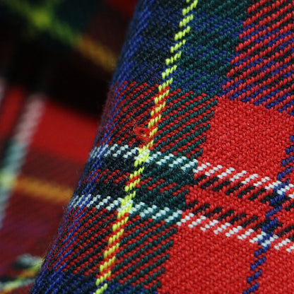 ウール チェック フレアスカート / プリーツスカート ミモレ丈 ウエストゴム Aライン