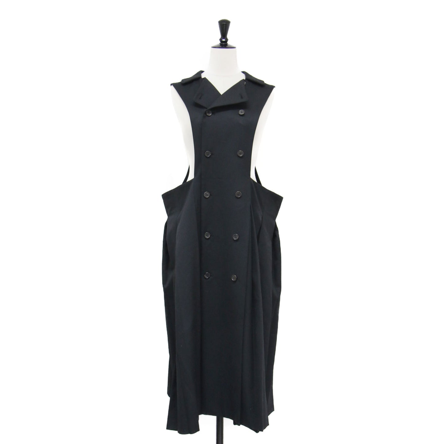 22秋冬 ノースリーブ トレンチ風 ワンピース / ドレス ロング丈 プリーツ フレア Aライン