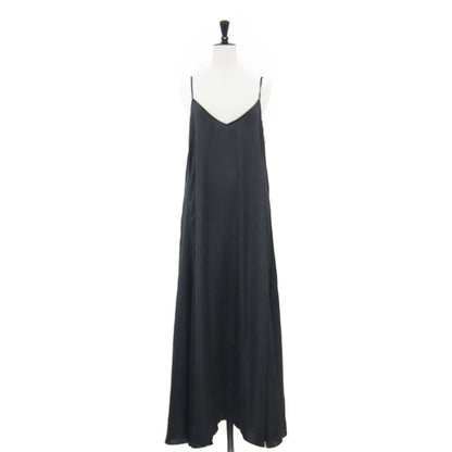 24秋冬 ヴィンテージサテン キャミ ワンピース / Vintage satin cami ドレス ロング丈 マキシ丈 Vライン フレア ドレープ