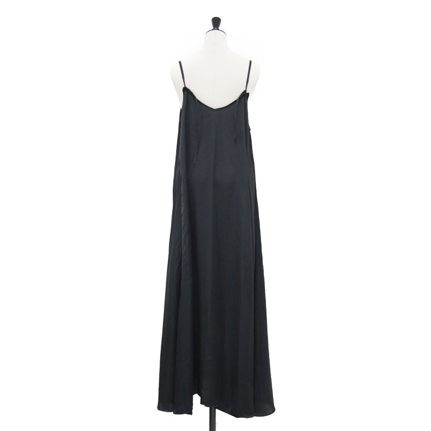 24秋冬 ヴィンテージサテン キャミ ワンピース / Vintage satin cami ドレス ロング丈 マキシ丈 Vライン フレア ドレープ