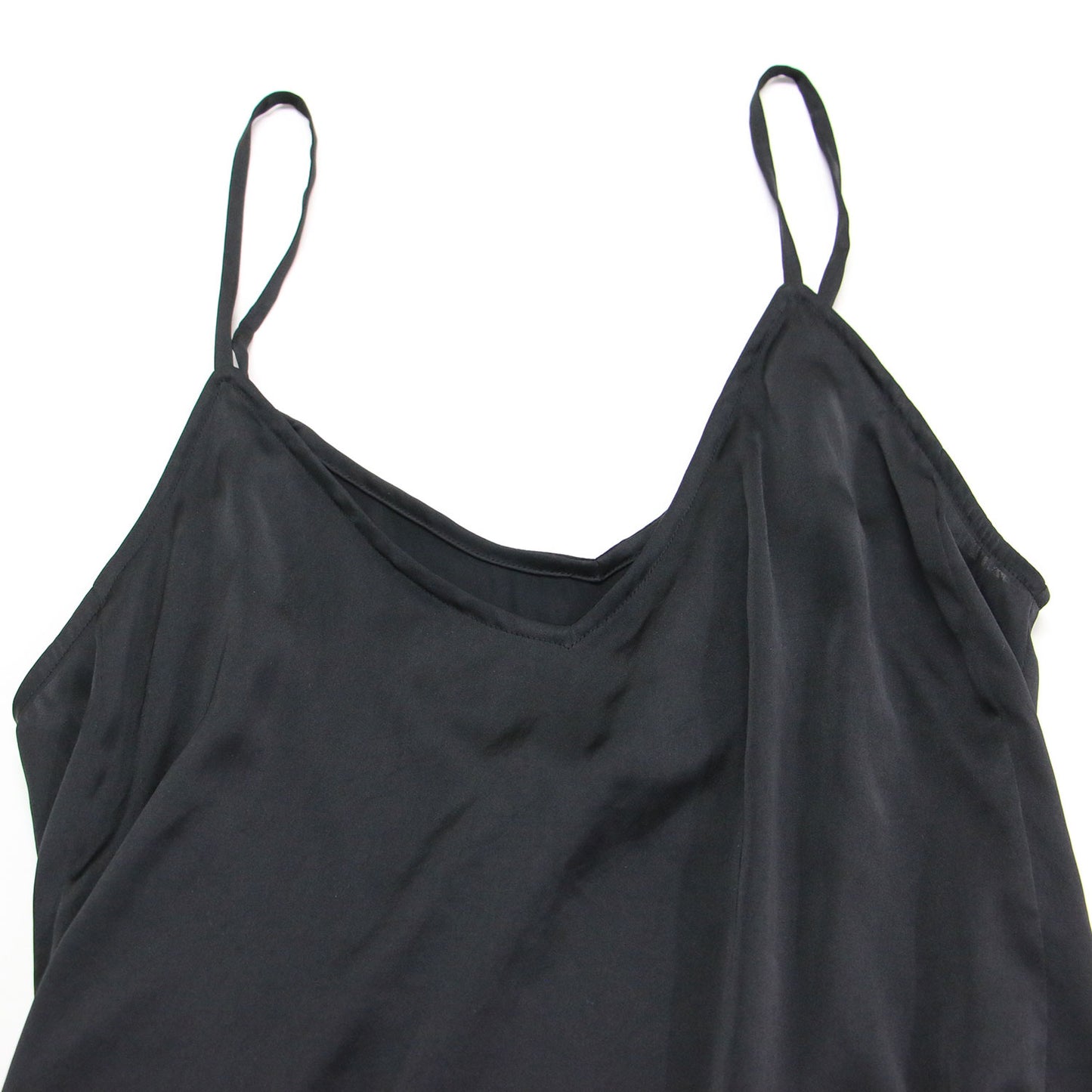 24秋冬 ヴィンテージサテン キャミ ワンピース / Vintage satin cami ドレス ロング丈 マキシ丈 Vライン フレア ドレープ