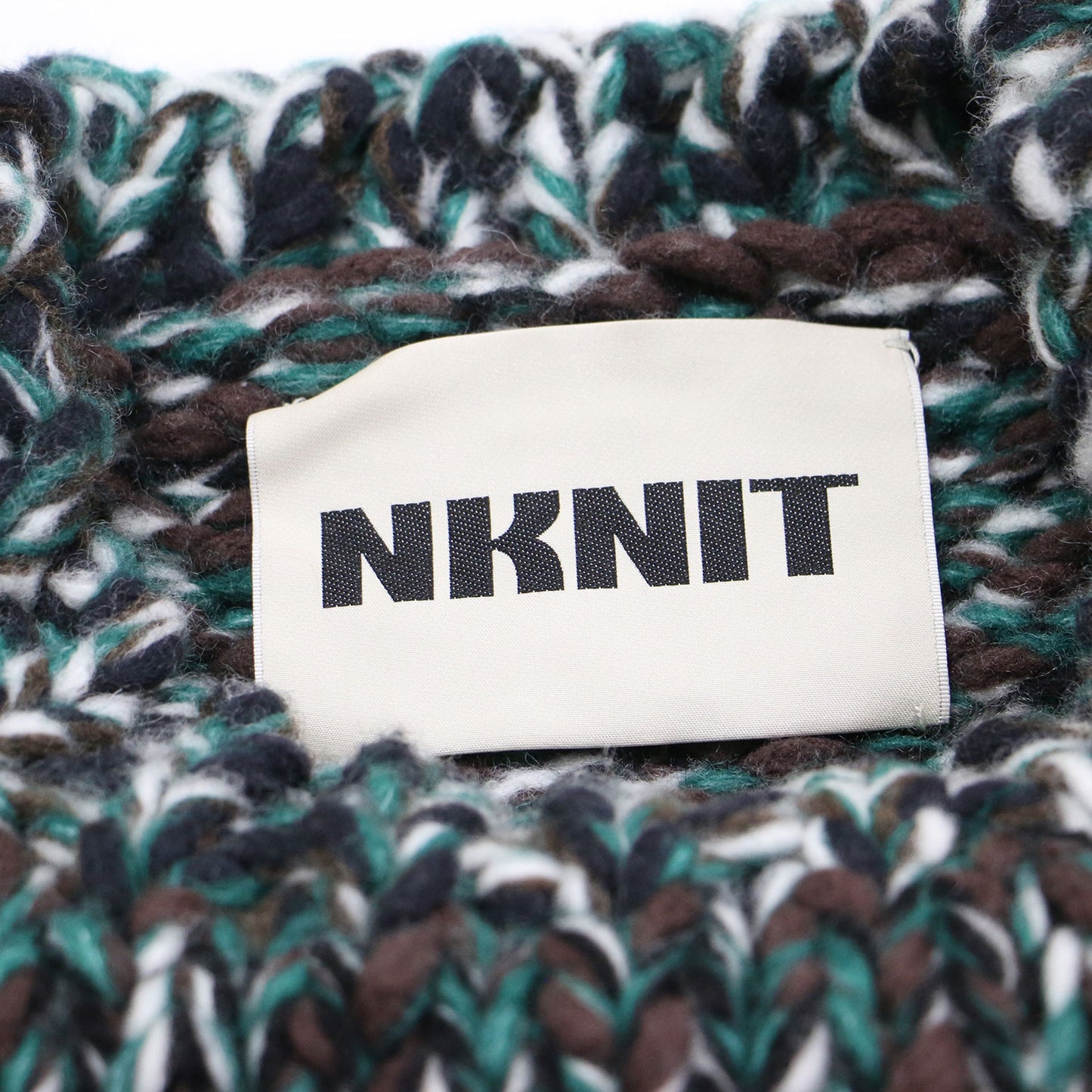24秋冬 ミックスカラー ハンド ニット ショート / mix color hand KNIT short プルオーバー クルーネック 長袖 ローゲージ ウール