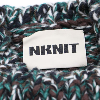 24秋冬 ミックスカラー ハンド ニット ショート / mix color hand KNIT short プルオーバー クルーネック 長袖 ローゲージ ウール