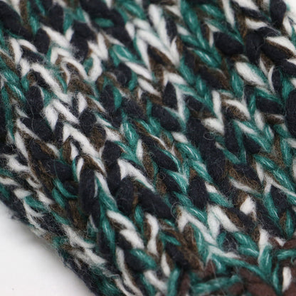 24秋冬 ミックスカラー ハンド ニット ショート / mix color hand KNIT short プルオーバー クルーネック 長袖 ローゲージ ウール