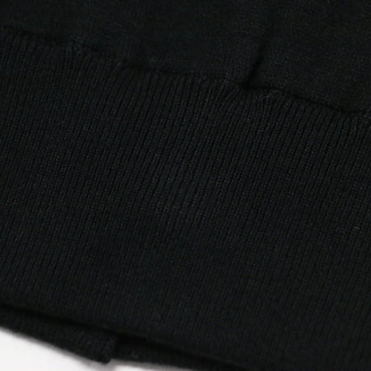 25秋冬 ビーズ ニット カーディガン / 長袖 コンパクト クルーネック フラワーモチーフ 手刺繍