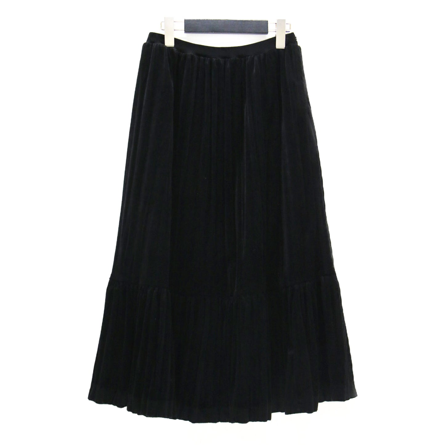 25秋冬 ベロアティアード スカート / ウエストゴム フレア ティアード プリーツ