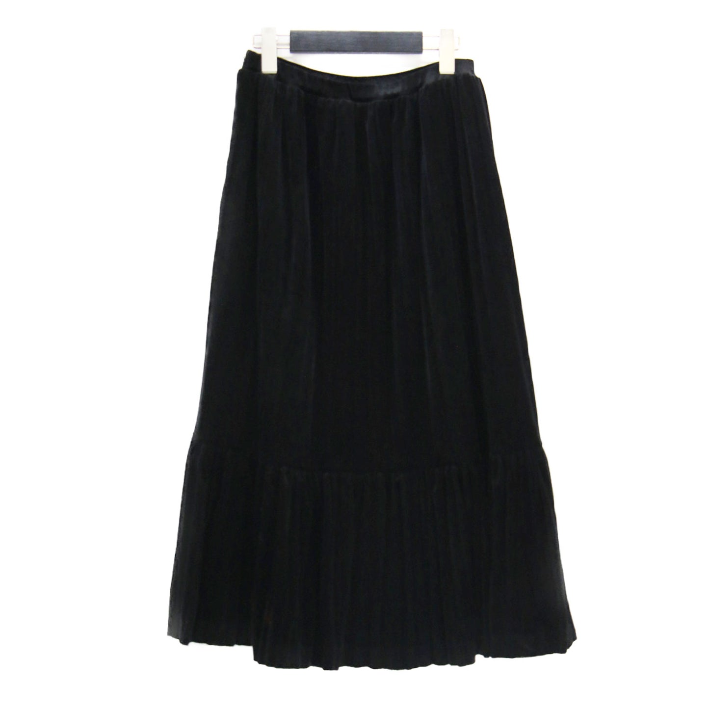 25秋冬 ベロアティアード スカート / ウエストゴム フレア ティアード プリーツ