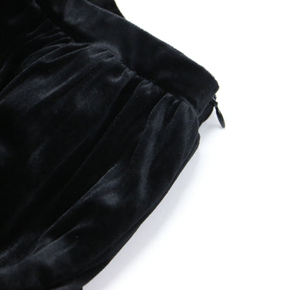 25秋冬 ベロアティアード スカート / ウエストゴム フレア ティアード プリーツ