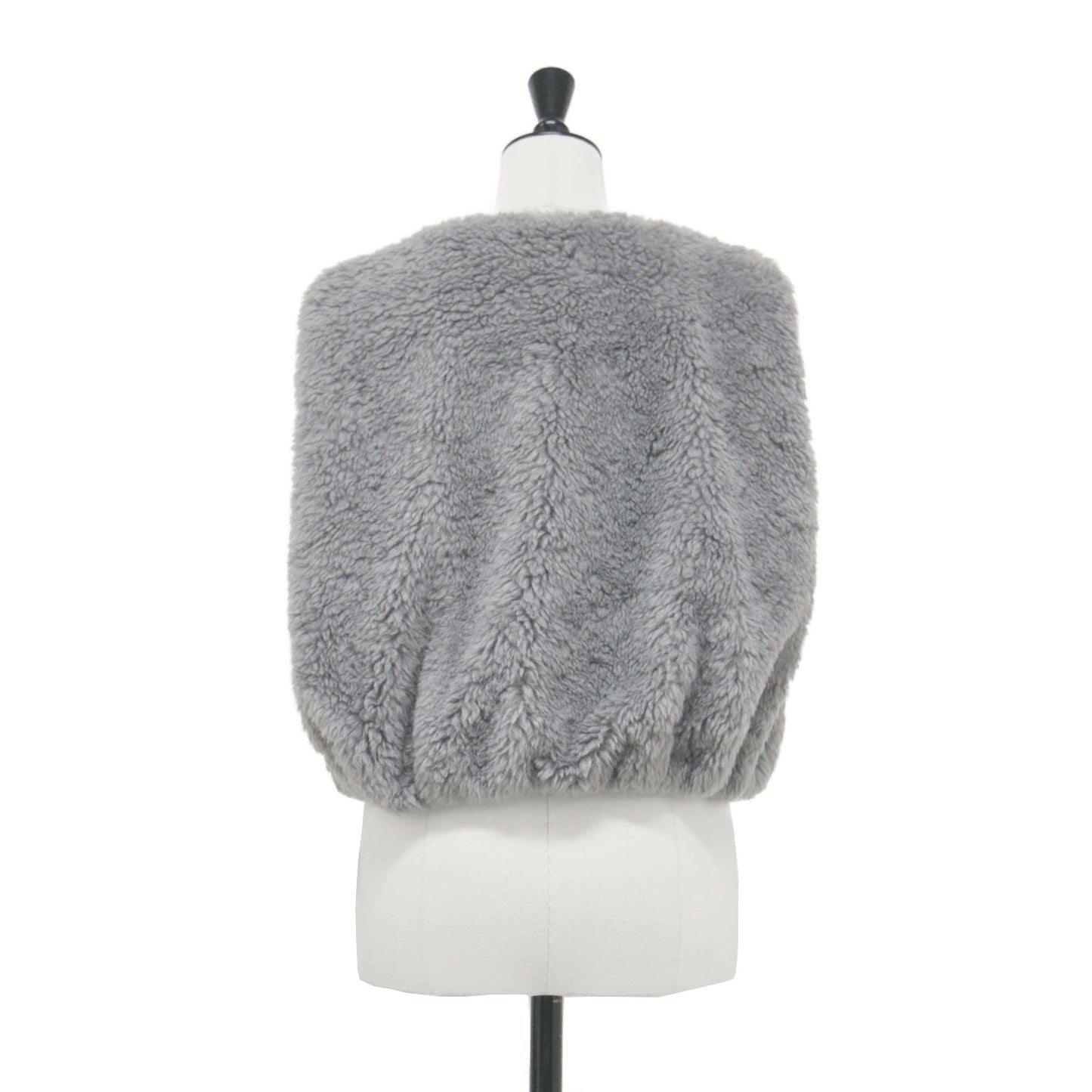 24秋冬 ランダムファー ショートベスト / ショート丈 ノーカラー パフシルエット コンパクト