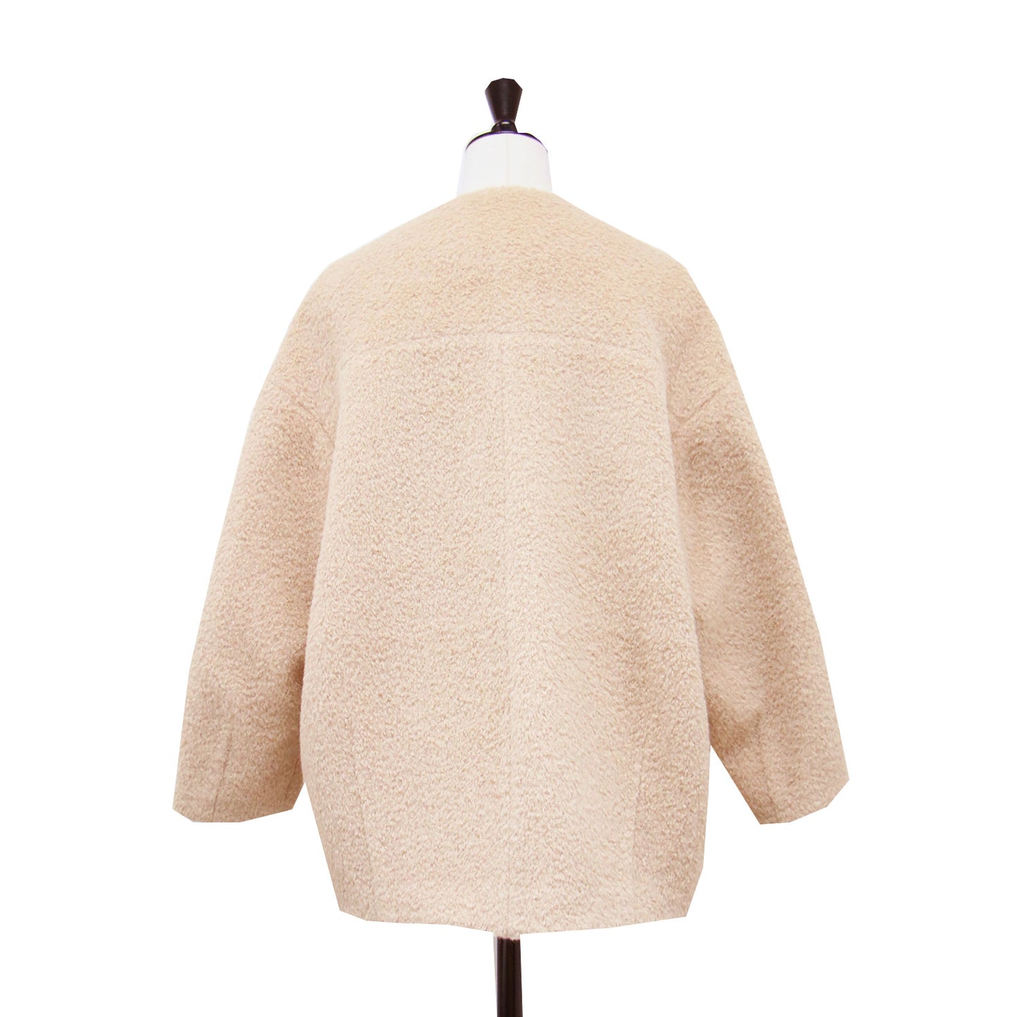 22秋冬 スーリーアストラカン ノーカラーショートコート / ジャケット 長袖 ミドル丈 アルパカ